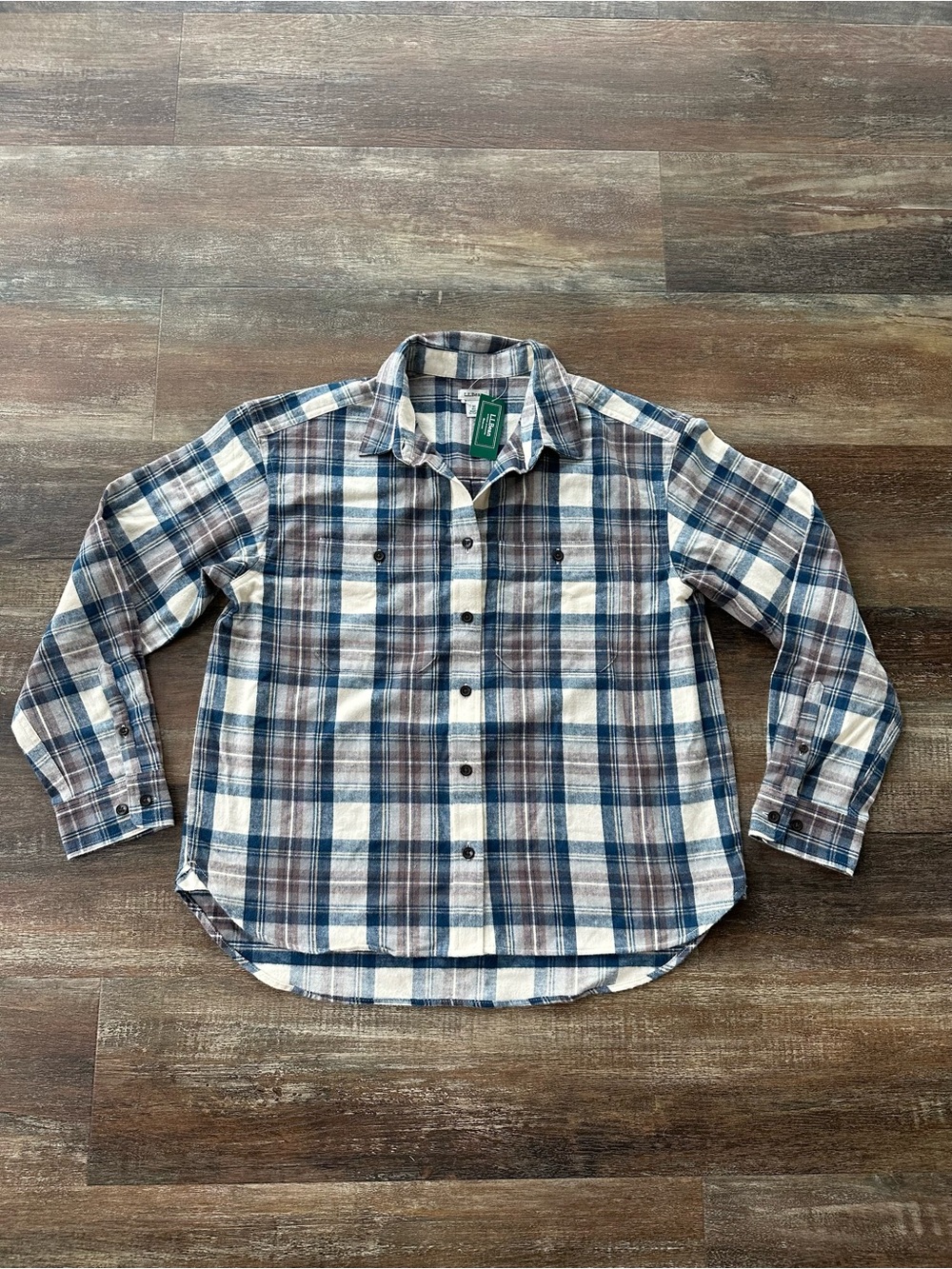 L.L.Bean Scotch Plaid Flannel Shirt Women’s Size Medium